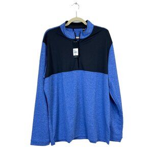 Adidas Men's 1/4 Zip Shirt Long Sleeve Performance UPF 50 Size XL Blue